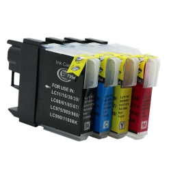 MAX SAVING - 4Pk (K, C, M, Y) Inkjet Cartridge Compatible Lc61, Lc65 for Brother Lc-61 Lc-65 Mfc-250C Mfc-255Cw Mfc-290C Mfc-295Cn Mfc-490Cw