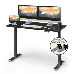 MOTIONGREY Height Adjustable German Electric Dual Motors Sit to Stand Computer Home Table And Office Standing Desk - Frame \w Tabletop