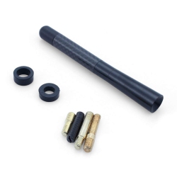 HLD 1PCs Carbon Fiber Aluminum Short Antenna Universal Car Am/fm Radio Antenna With Screws 4.8" In Black