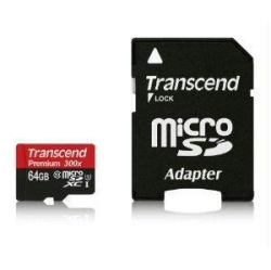 TRANSCEND INFORMATIO N 64GB Microsdxc Class10 U1 W-Adapter