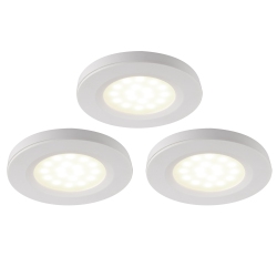 BAZZ Led Under Cabinet Puck Light (3-Pack) In White