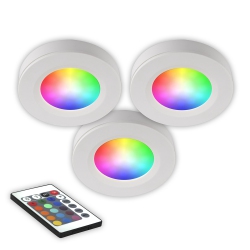 BAZZ RGB Led Under Cabinet Puck Light (3-Pack)