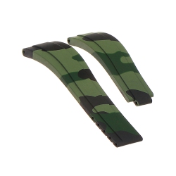 STRAPSCO 20MM Camo Rubber Replacement Watch Band Strap for Rolex Daytona & Submariner - Camo - No Clasp In Green