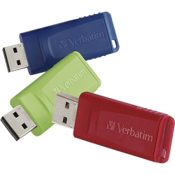 MICROBAN 32GB Store 'n' Go USB Flash Drive - 3Pk - Red, Green (99811) In Blue