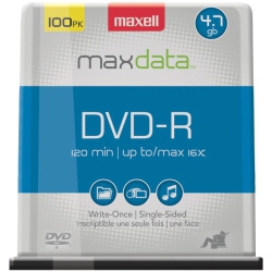 MAXELL 638014 4.7GB 120-Minute DVD-Rs (100-Ct)