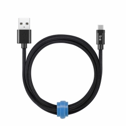 BLU ELEMENT Braided Charge/sync USB-C to USB-A Cable 4Ft | In Black
