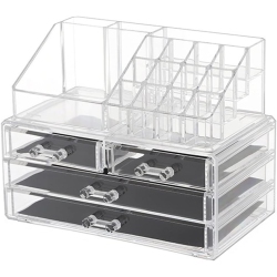 NAVOR Arolly Makeup Organizer And Cosmetic Storage Cases - Multifunctional Stackable Storage Box for Lipstick Eyeshadow Brushes Jewelry - Vanity