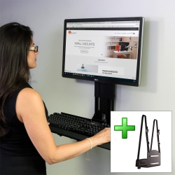 BOOST INDUSTRIES Wm-3N1 Vesa Compatible Height Adjustable Display Wall Mounted Workstation for 13" to 32" Led/lcd Screens With Cpu Holder