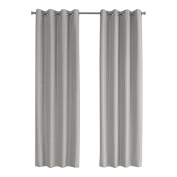 MONARCH Specialties I 9835 Curtain Panel 2PCs 52"w X 84"h Solid Blackout In Silver