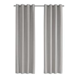 MONARCH Specialties I 9836 Curtain Panel 2PCs 52"w X 95"h Solid Blackout In Silver