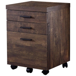 MONARCH Specialties I 7400 Filing Cabinet 3 Drawer Wood Grain On Castors In Brown