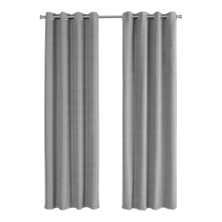 MONARCH Specialties I 9842 Curtain Panel 2PCs 52"w X 95"h Solid Blackout In Grey