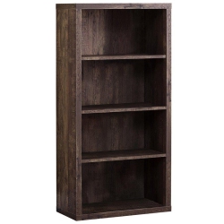 MONARCH Specialties I 7404 Bookcase 48"h Wood Grain Adjustable Shelves In Brown