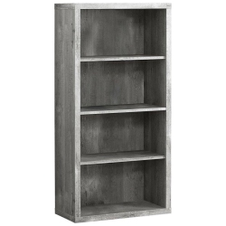 MONARCH Specialties I 7405 Bookcase 48"h Wood Grain Adjustable Shelves In Grey
