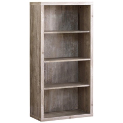 MONARCH Specialties I 7406 Bookcase 48"h Taupe Wood Grain Adjustable Shelves