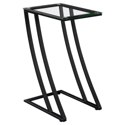 MONARCH Specialties I 3089 Accent Table Metal With Tempered Glass In Black