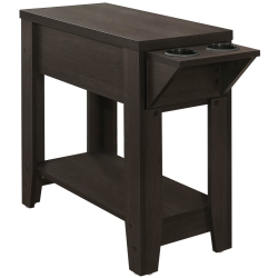 MONARCH Specialties I 3197 Accent Table 24"h Cappuccino With A Glass Holder