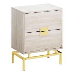 MONARCH Specialties I 3493 Accent Table 24"h Beige Marble And Metal In Gold