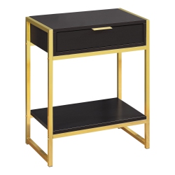 MONARCH Specialties I 3486 Accent Table 24"h Cappuccino And Metal In Gold