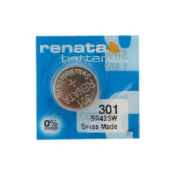 RENATA 10-Pack 301 / 386 / Sr43Sw Oxide Button Batteries In Silver