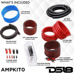 DS18 High Power 0 Gauge Installation Kit With 250 Amp Anl Fuse