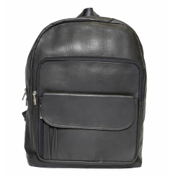 ASHLIN Naples 15"" Leather Knapsack - In Black