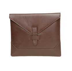 ASHLIN 10"" Leather Envelope Tablet Case - In Dark Brown