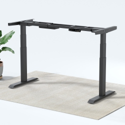 MOTIONGREY Height Adjustable German Electric Dual Motors Sit to Stand Computer Home And Office Standing Desk Riser - Frame In Black