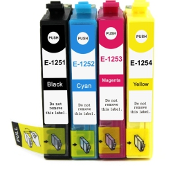 BILLIG INK New Superior Quality Epson T125 (Bk, C, M, Y) Compatible Ink Cartridge Set