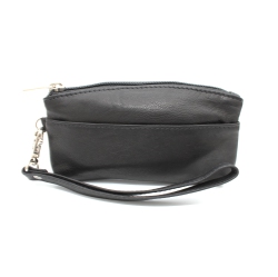 ASHLIN Genesia Leather Wristlet Purse - In Black
