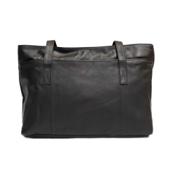 ASHLIN Melia Leather Tote Bag - In Black
