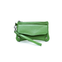 ASHLIN Catarine Leather Wristlet Wallet Pouch - In Green