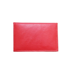 ASHLIN Etienne Slim Leather Rfid Business Card Holder - Fire Engine In Red