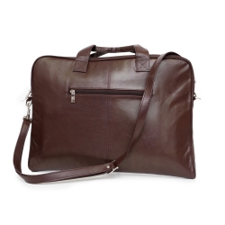 ASHLIN 15" Leather Slim Laptop Briefcase - In Dark Brown