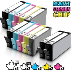 INKFIRST 12 Compatible Ink Cartridges for HP 564 Xl 564Xl High Yield Photosmart 7510 7515 7520 7525 C6340 4Bk 2Pbk 2C 2M 2Y