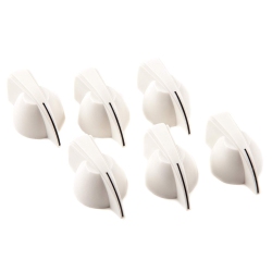 FENDER 007-3688-049 Chicken Head Amp Knobs, White, 6-Pack