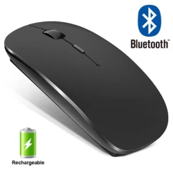 NAVOR Wireless Rechargeable Silent Ergonomic Mouse Slim Dual Model Bluetooth & USB 2.4G for PC Laptop Imac Mac Pro, Desktop Computer, Chromebook