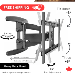 TEXONIC | 40" to 75" Full Motion Tv Wall Mount | Slim Profile (T-Xp6)