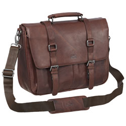 Mancini Buffalo Leather 15" Laptop Briefcase - Brown (99-5464)