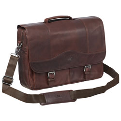 Mancini Buffalo Leather 15.6" Laptop Briefcase - Brown (99-5465)