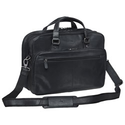 Mancini Buffalo Leather 15.6" Laptop Briefcase - Black (99-5467)