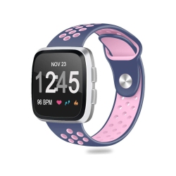 NAVOR Bands Compatible With Fitbit Versa/fitbit Versa 2 / Fitbit Versa Lite/fitbit Versa Se Classic Soft Silicone Sport Strap for Women Men[Large]