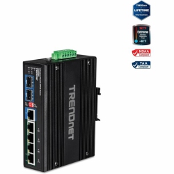 TRENDNET Ti-Upg62 6-Port Hardened Industrial Gigabit Ultra Poe Din-Rail Switch (Ti-Upg62)
