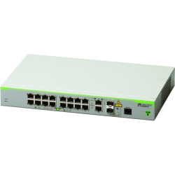 ALLIED TELESIS INC 16-Port 10/100Tx Switch With 2 Gigabit/sfp Combo Uplinks And One Fixed Ac Power