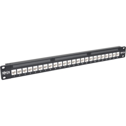 TRIPP LITE 24-Port Cat6A Patch Panel Feedthrough Rackmount Rj45 Ethernet 1U