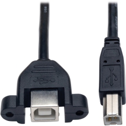 TRIPP LITE USB 2.0 Panel Mount Extension Cable (B to Panel Mount B M/f), 1-Ft