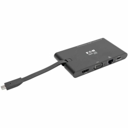 TRIPP LITE USB C Docking Station HDMI VGA GBe Pd Charging USB Hub 4K Black, USB-C, USB Type-C