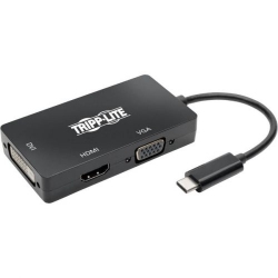 TRIPPLITE USB-C Multiport Adapter HDMI/dvi/vga, Thunderbolt 3, Ultra HD 4K 30 Hz, Blac