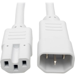 TRIPP LITE Iec C14 to Iec C15 Power Cable - Heavy Duty, 15A, 250V, 14 Awg, 3 Ft. In White