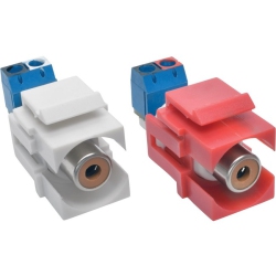 TRIPP LITE Rca Female Audio to Screw Terminal Keystone Jack Kit, Red/white
